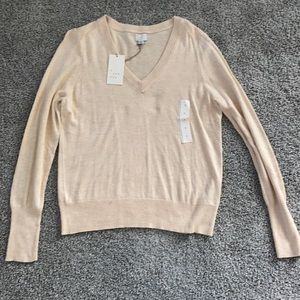 A New Day V Neck cream fitted sweater size medium